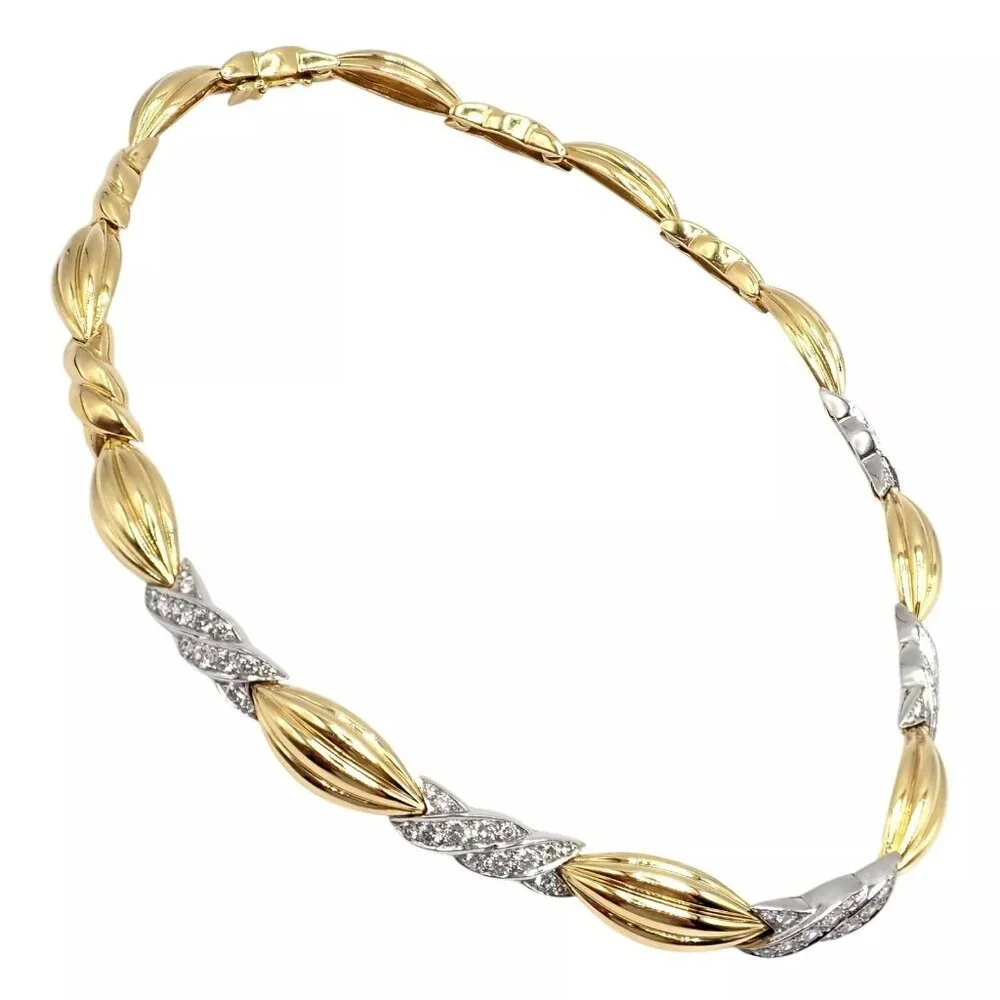 Authentic! Tiffany & Co 18k Yellow + White Gold 4ct Diamond Candy Necklace